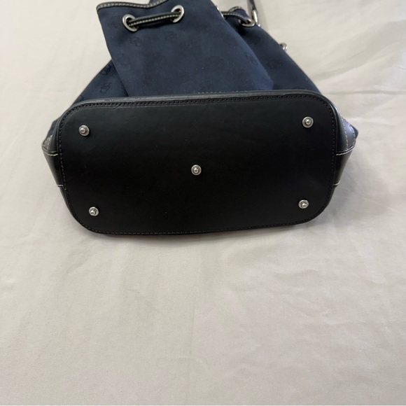 Vintage Dooney & Bourke Purse Monogram Canvas Drawstring Shoulder Bag - Picture 4 of 6